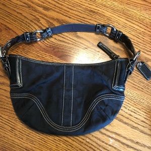 Coach Black Jacquard/Leather Mini Hobo Bag6266